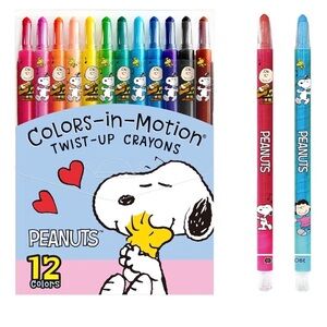 Peanuts Colors in Motion Twist-Up Crayons Set with Snoopy Design